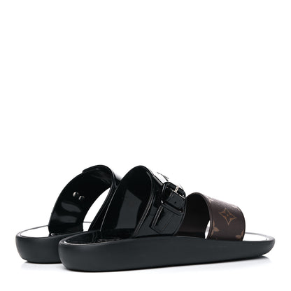 Louis Vuitton Monogram Sunbath Flat Mule Sandals 38 Black 4 of 11