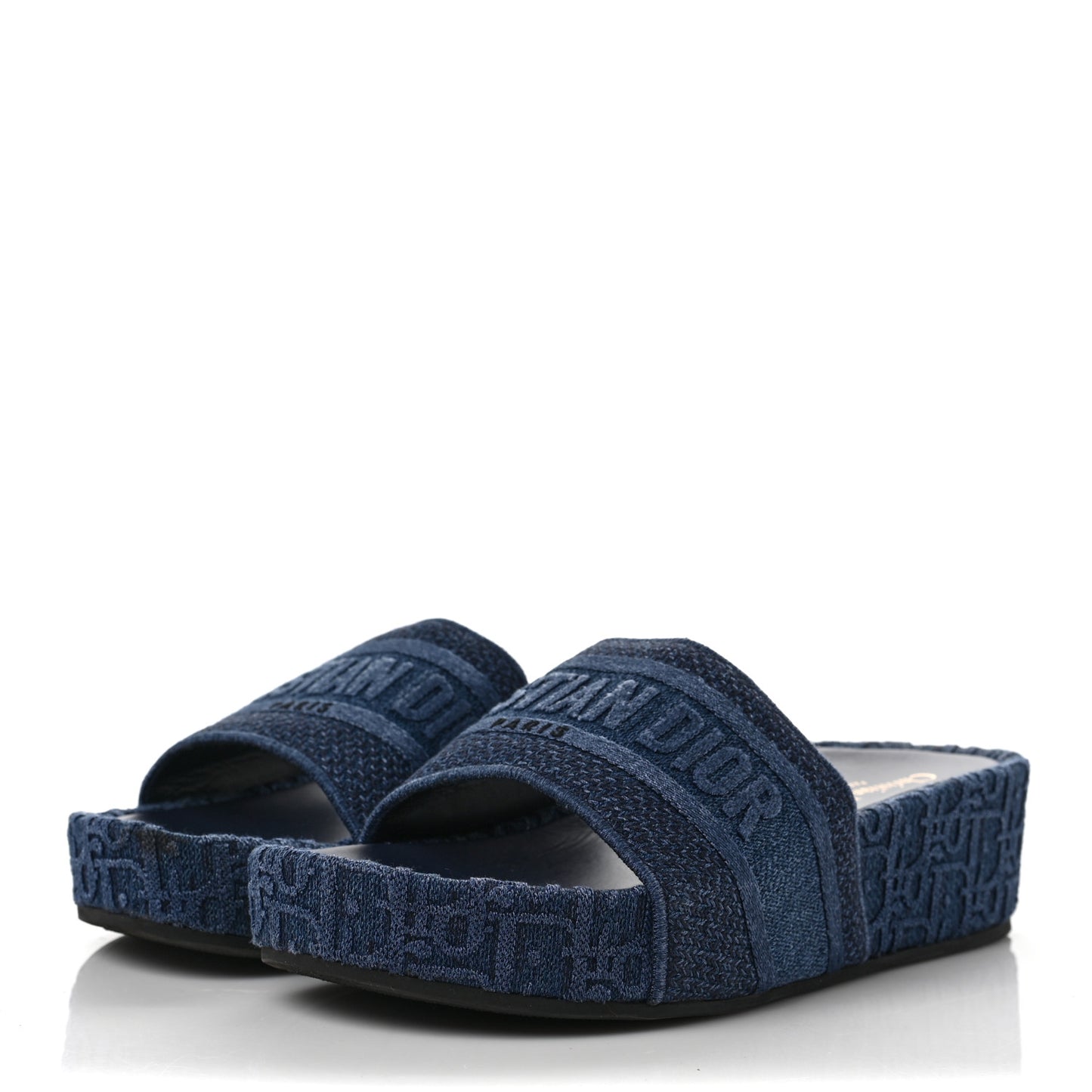 Oblique Denim D-Way Platform Sandal 42 Blue