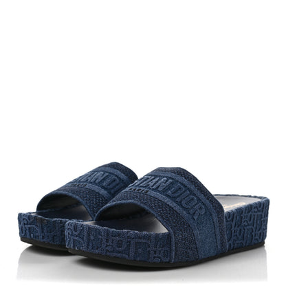 Christian Dior Oblique Denim D-Way Platform Sandal 42 Blue 3 of 10