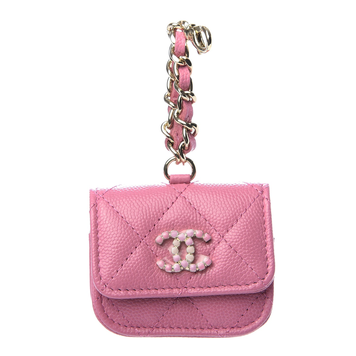 Caviar Quilted Crystal CC Airpods Pro Case Pink