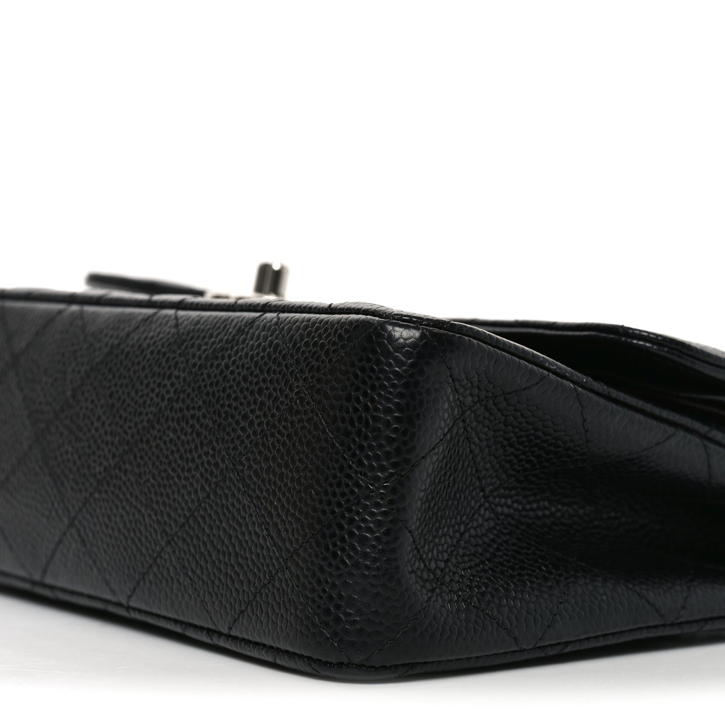 Caviar Quilted Small Double Flap Black