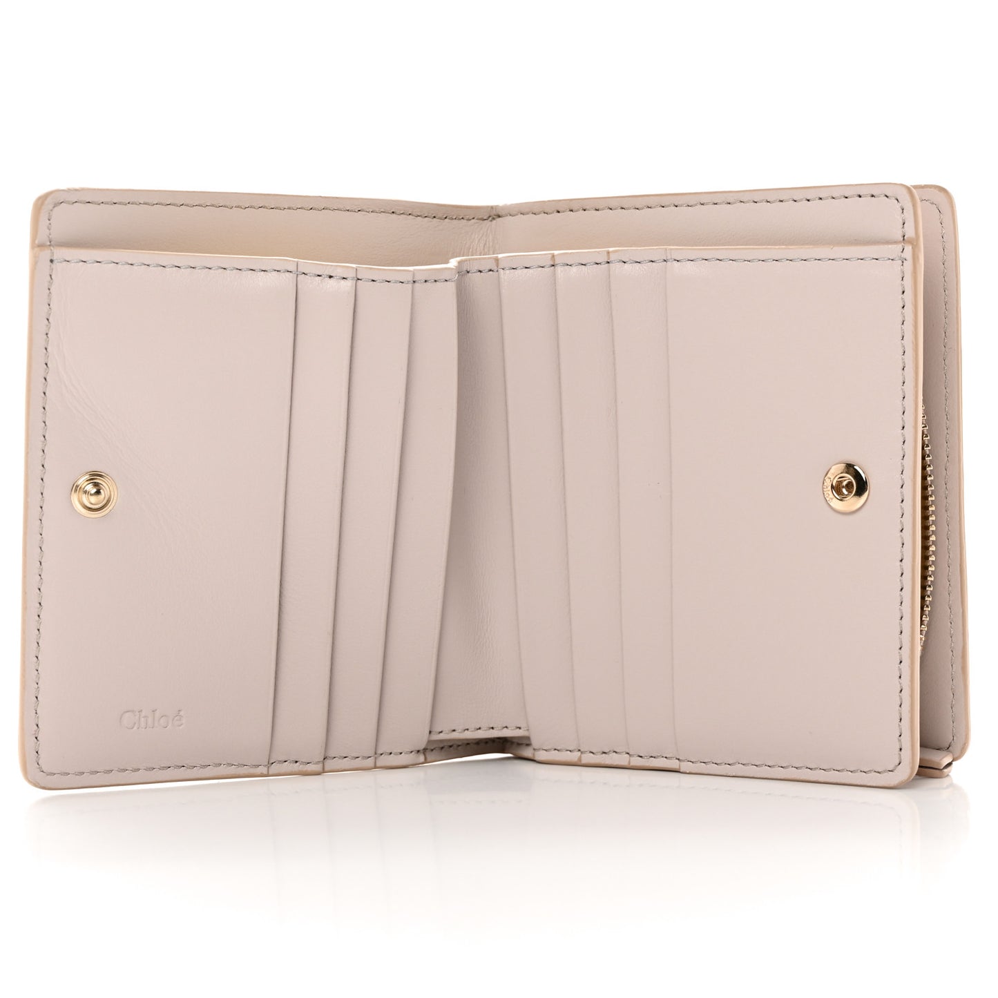 Shiny Calfskin Sense Compact Wallet Wild Grey