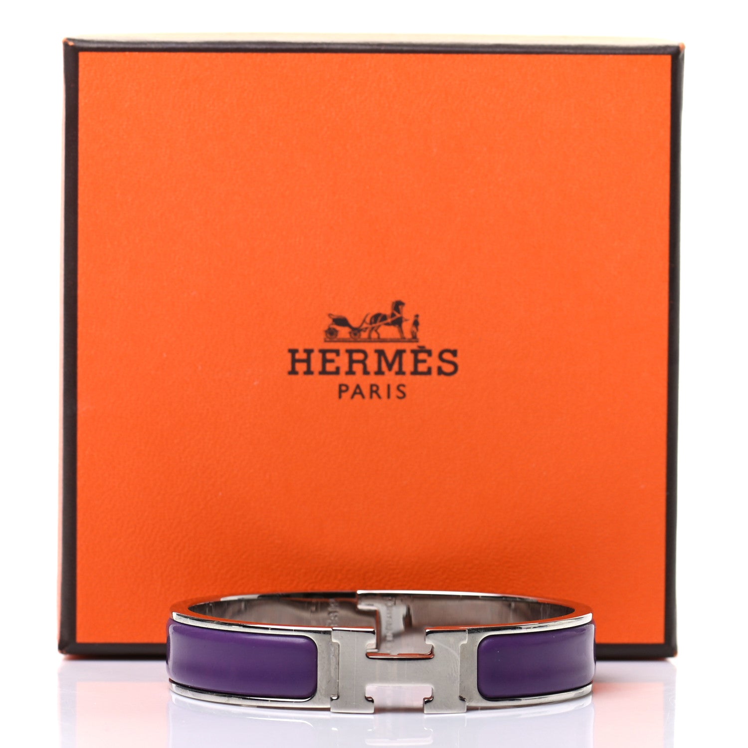 Hermes Enamel Narrow Clic Clac H Bracelet PM Pourpre 5 of 5