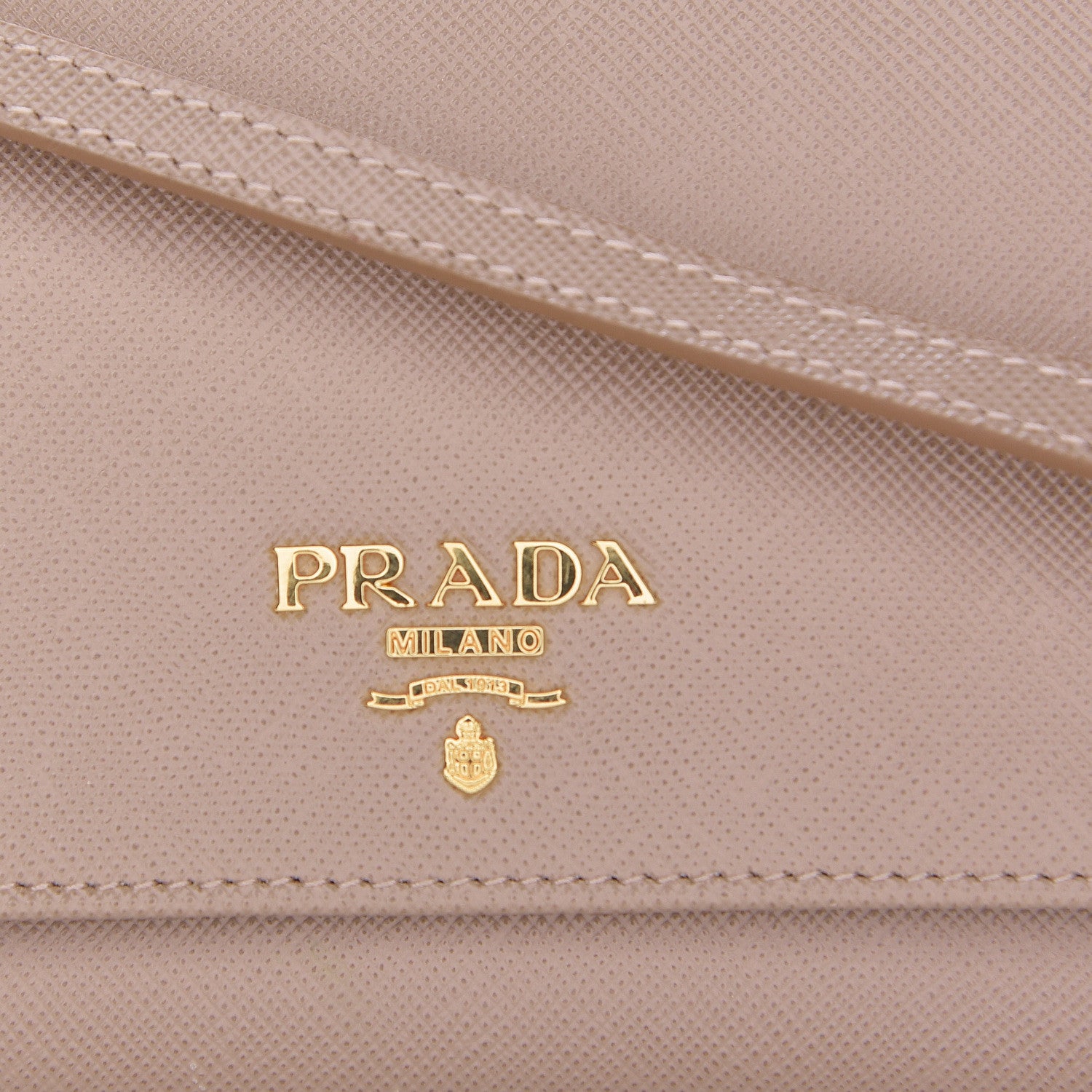 Prada Saffiano Metal Flap Wallet with Strap Cammeo 9 of 12