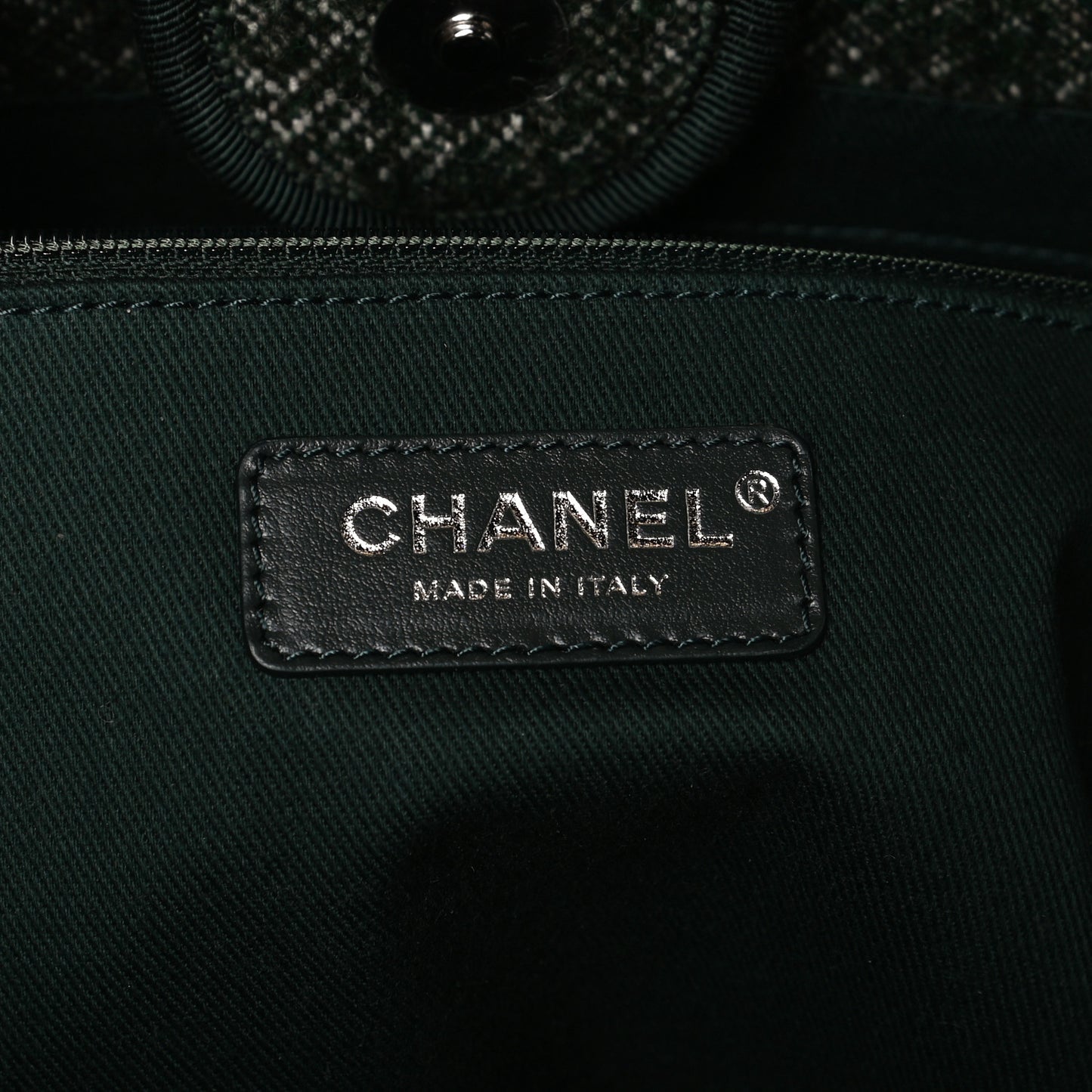 Mixed Fibers Calfskin Small Deauville Tote Green