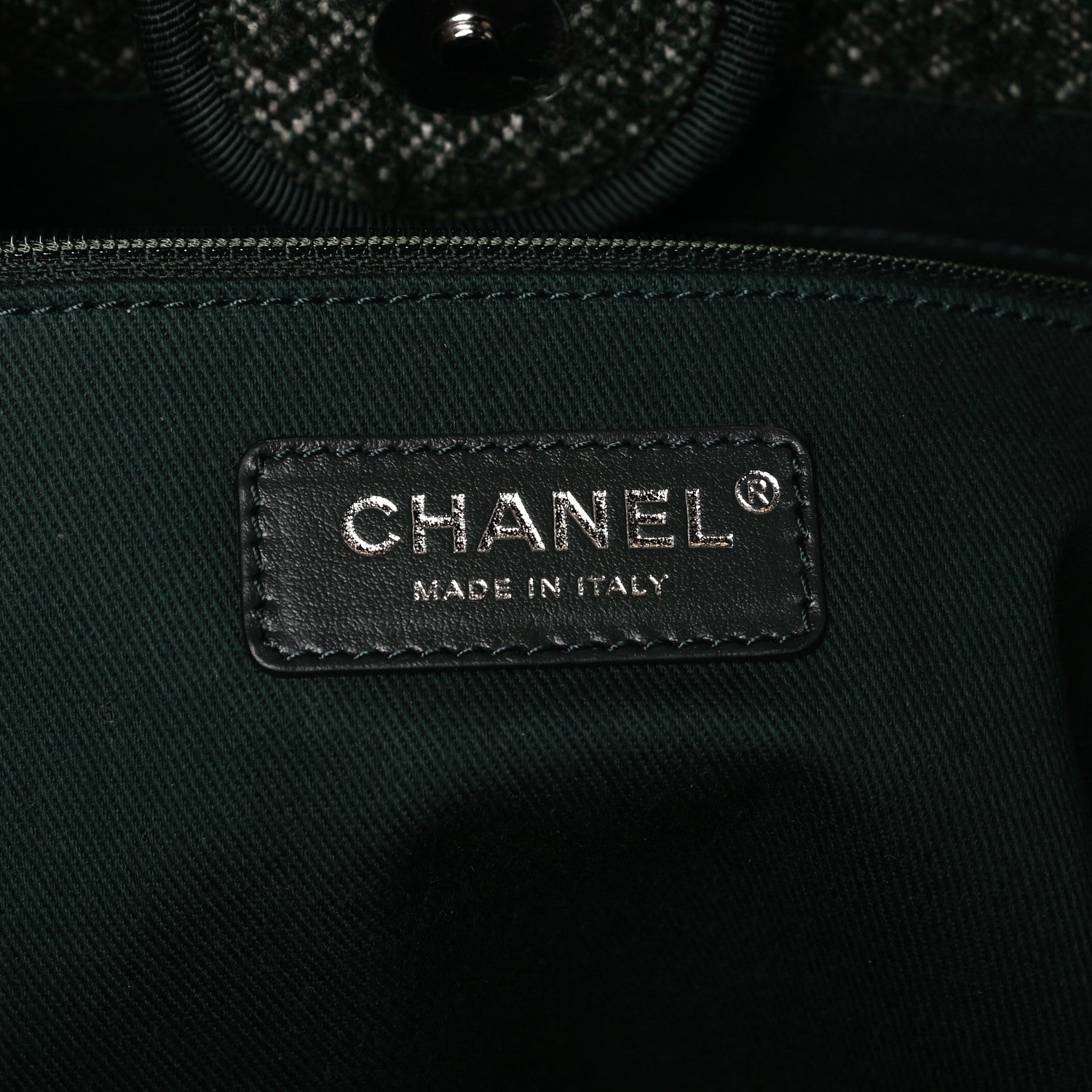 Chanel Mixed Fibers Calfskin Small Deauville Tote Green 6 of 10