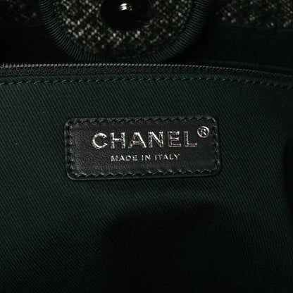 Chanel Mixed Fibers Calfskin Small Deauville Tote Green 6 of 10