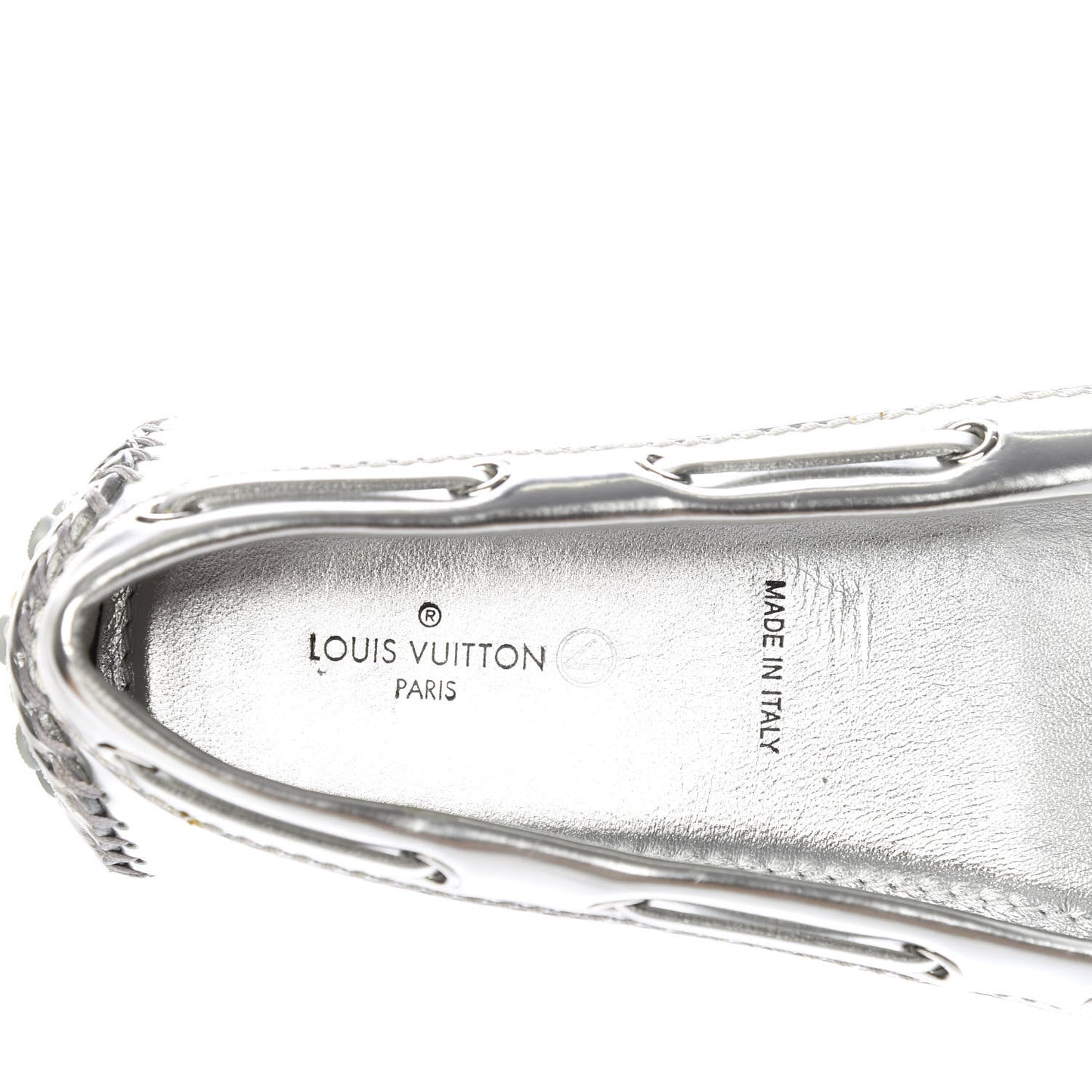 Calfskin Monogram Gloria Loafers 37.5 Silver
