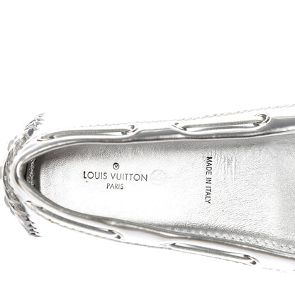 Louis Vuitton Calfskin Monogram Gloria Loafers 37.5 Silver 8 of 10