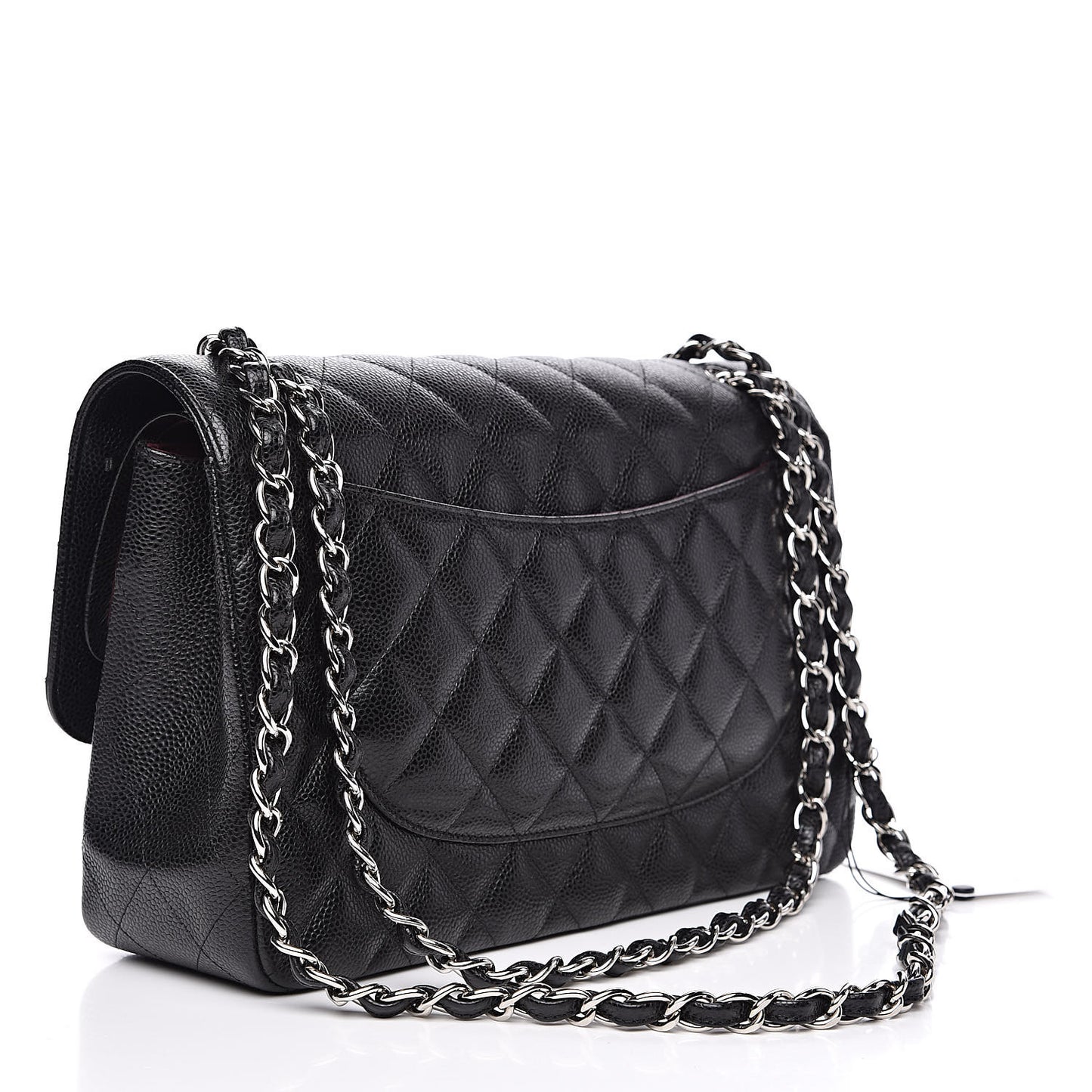 Caviar Quilted Jumbo Double Flap Black
