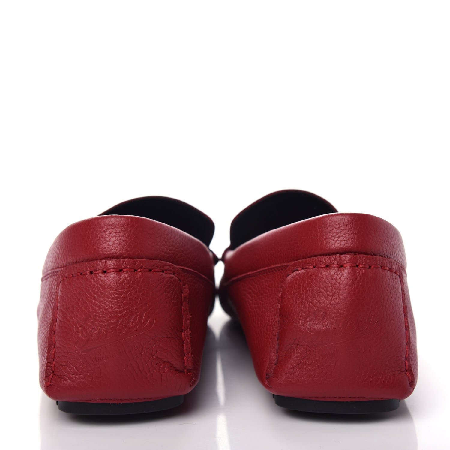 Gucci Calfskin Web Mens Driver Loafers 9 Red 7 of 11