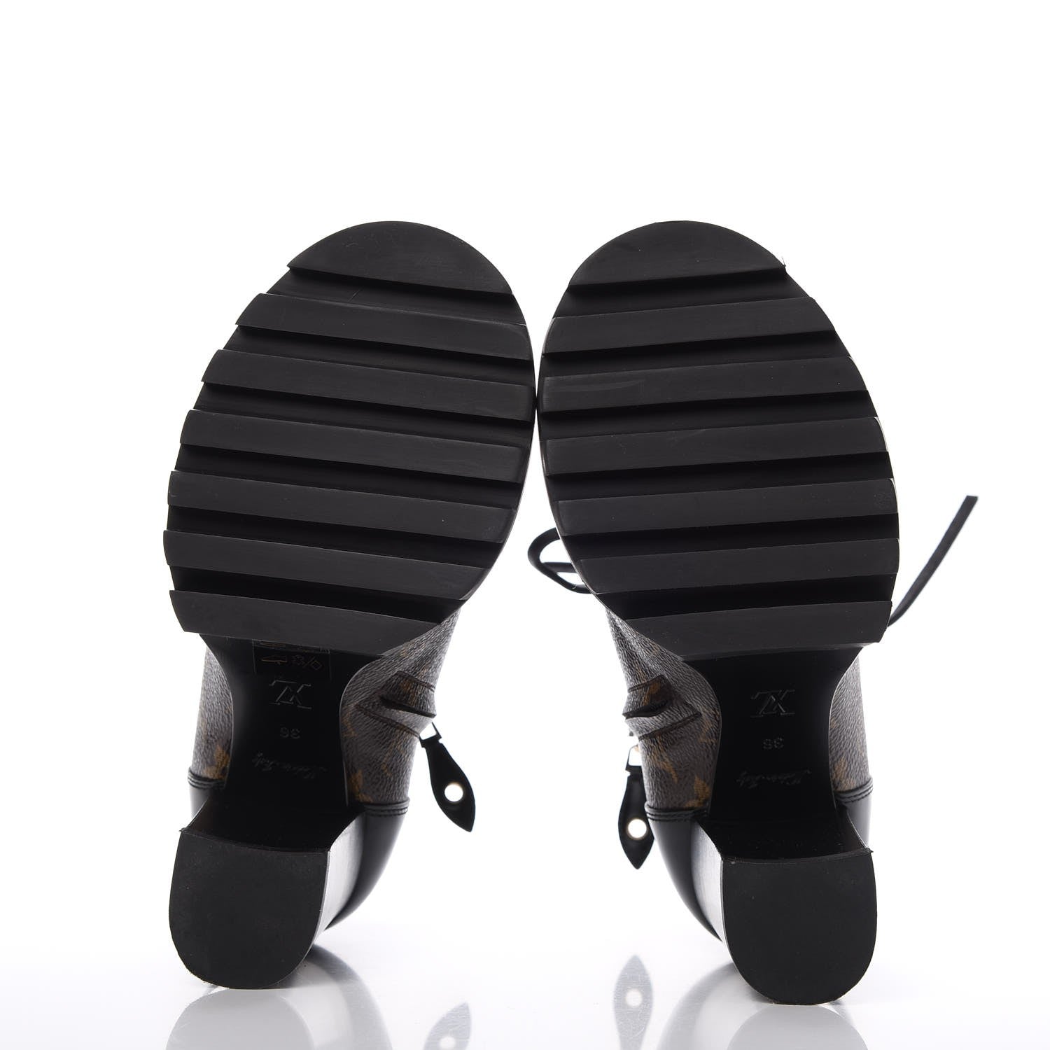 Louis Vuitton Patent Calfskin Monogram Star Trail Ankle Boots 36 Black 5 of 10