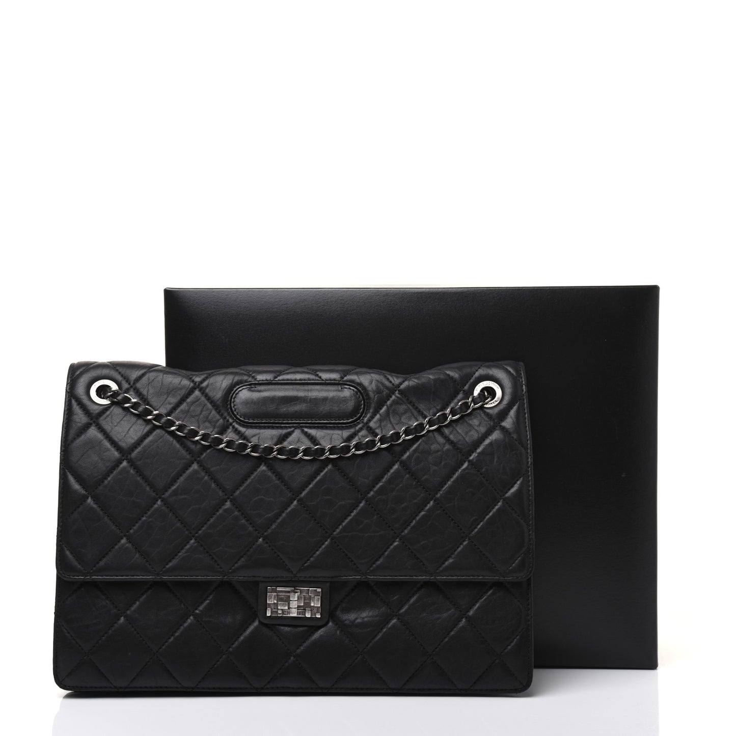 Washed Lambskin Maxi Take Away Flap Bag Black