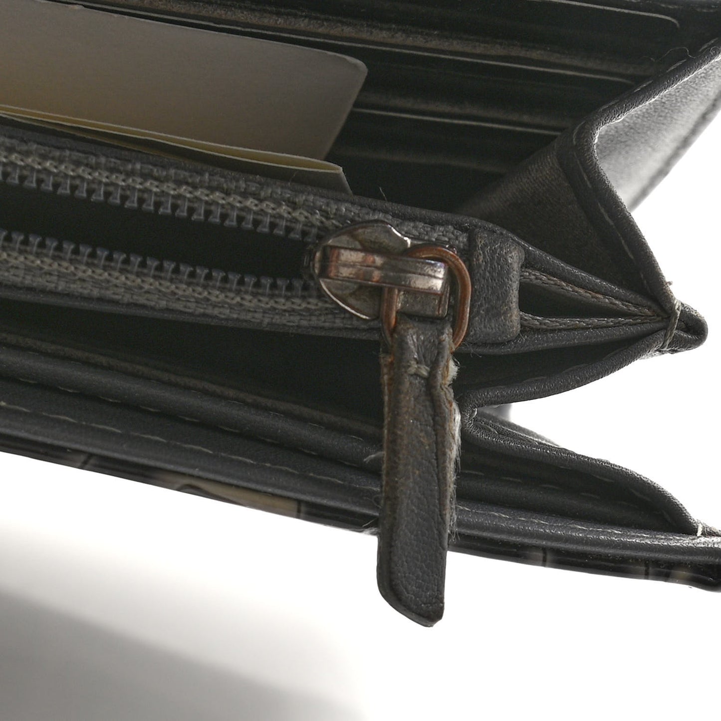 Patent Camellia Embossed Flap Wallet Dark Blue