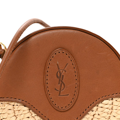 Saint Laurent Raffia Round Camera Bag Beige Naturel 7 of 9