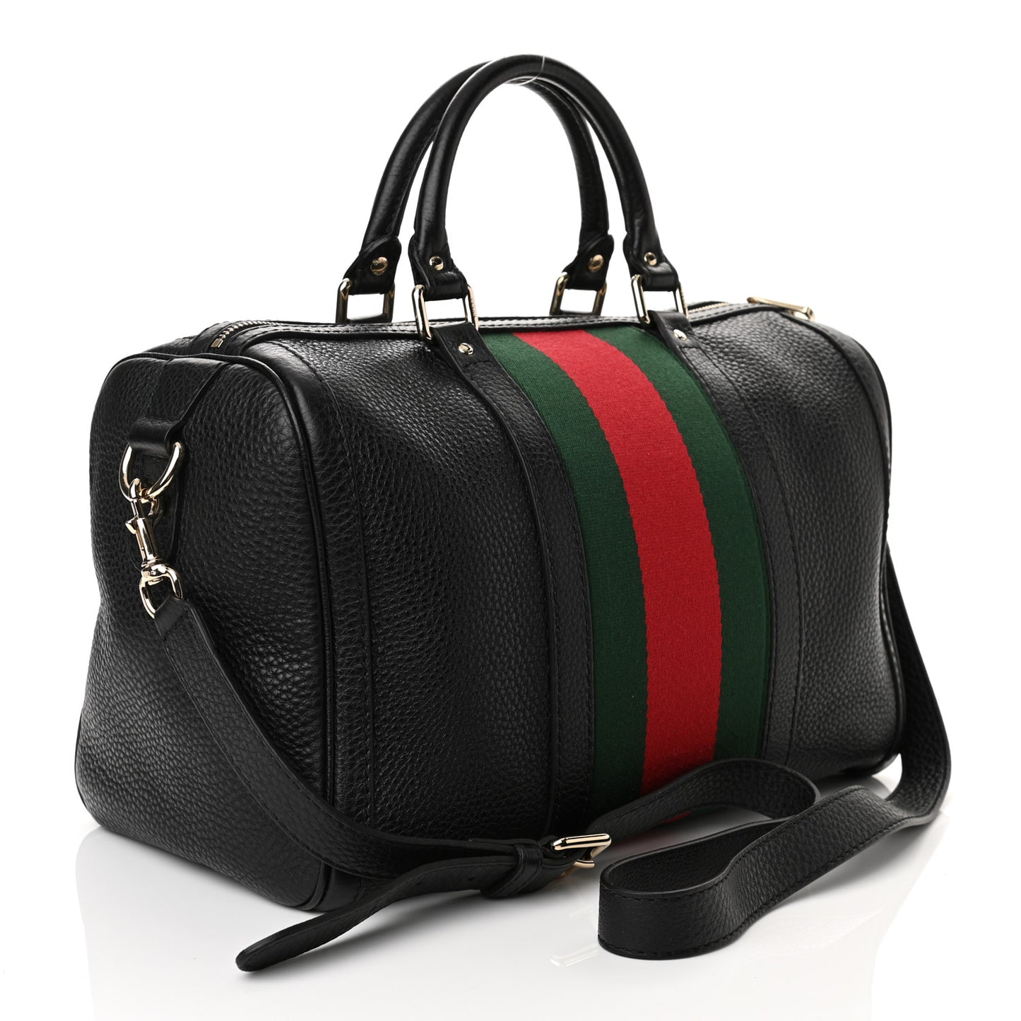 Calfskin Vintage Web Medium Boston Black