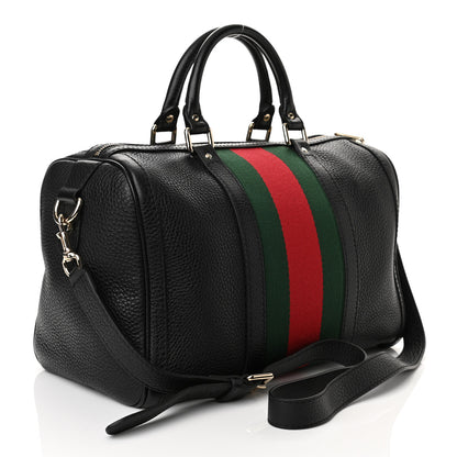 Gucci Calfskin Vintage Web Medium Boston Black 3 of 10