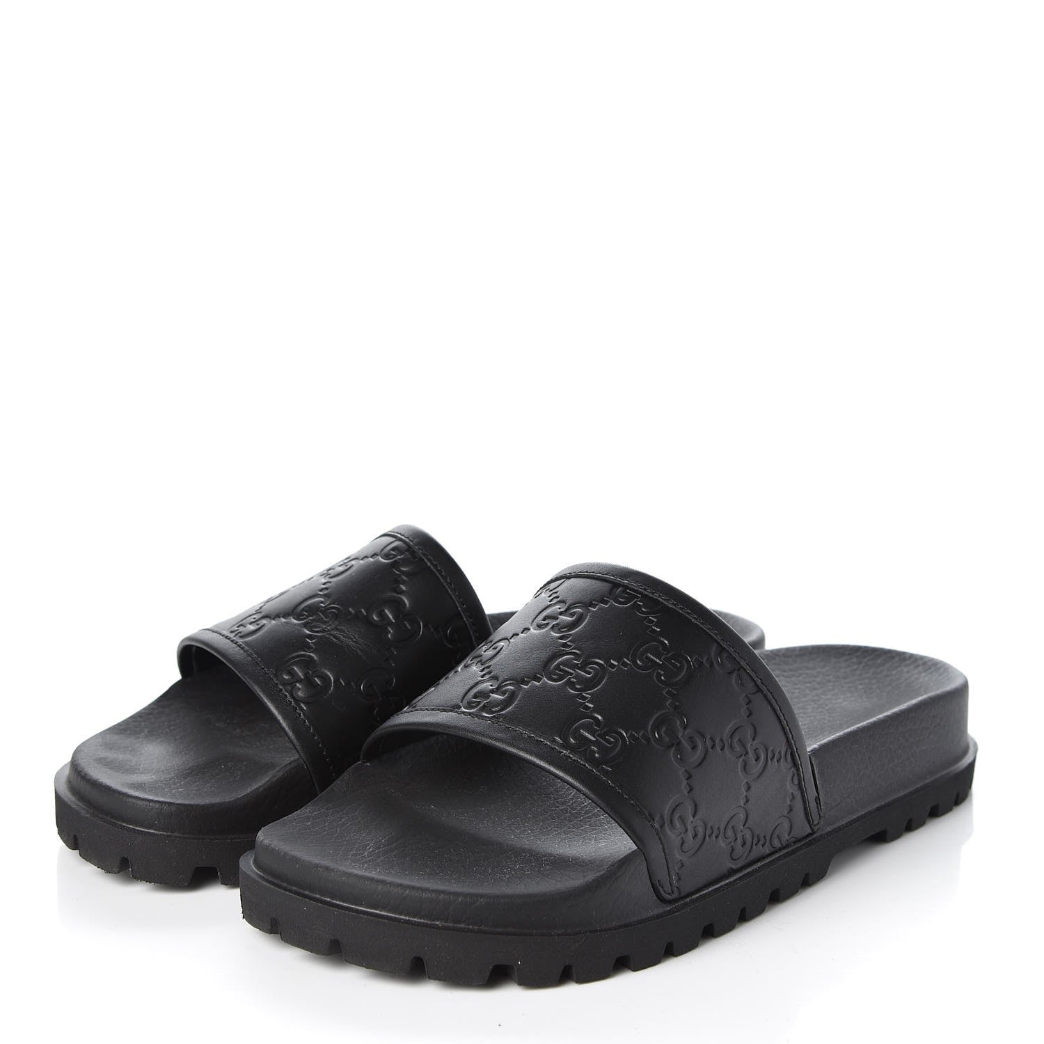 Gucci Guccissima Mens Lug Sole Slide Sandals 5 Black 3 of 7