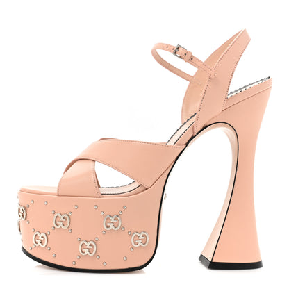 Gucci Malaga Kid Interlocking G Studs 155mm Platform Sandals 39 Perfect Pink 1 of 11