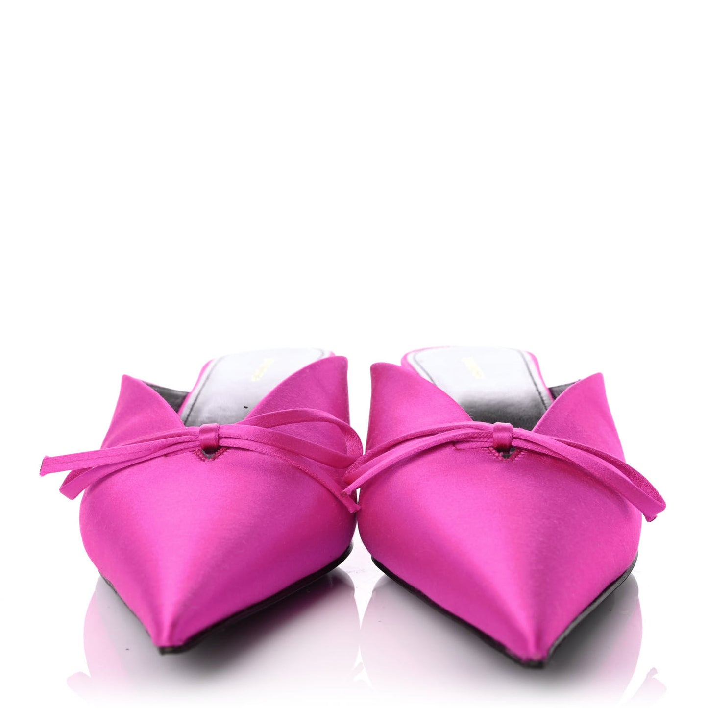 Satin Pointed Toe Knife 40mm Mules 37.5 Rose Fuchsia