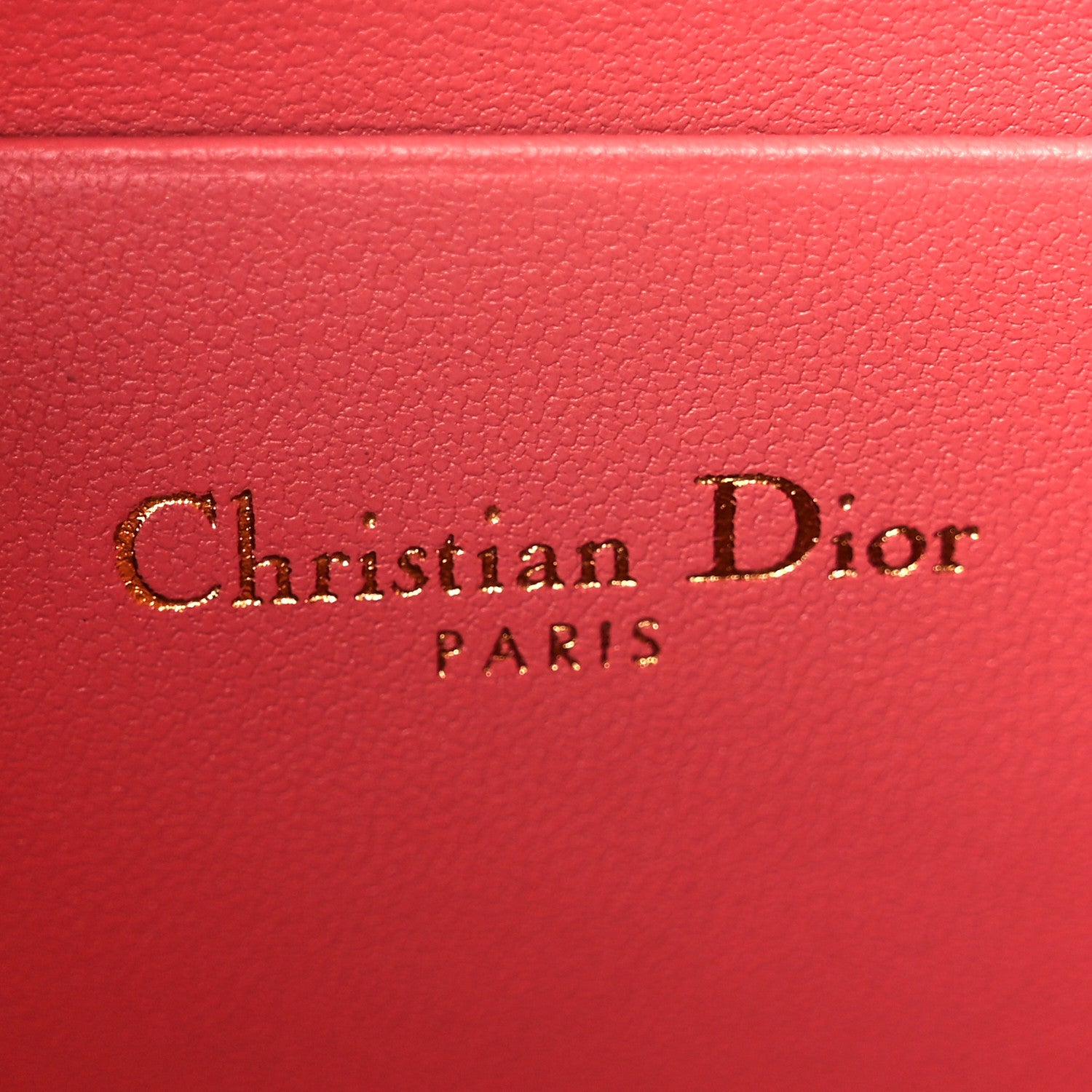 Christian Dior Calfskin Cannage Caro Zipped Pouch With Chain Coral Powder 7 of 10
