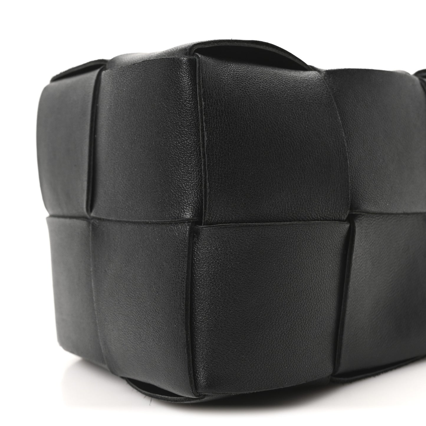 Nappa Maxi Intrecciato Mini Cassette Bucket Bag Black