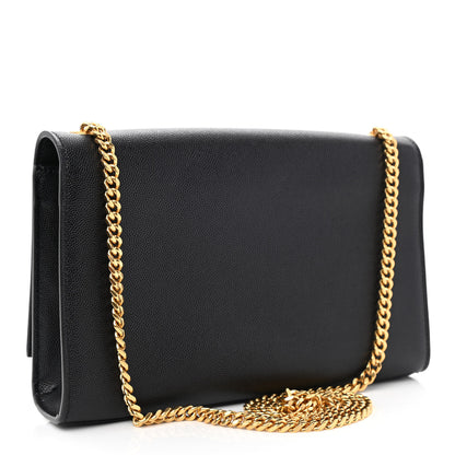 Saint Laurent Grain De Poudre Medium Classic Monogram Kate Satchel Black 3 of 10