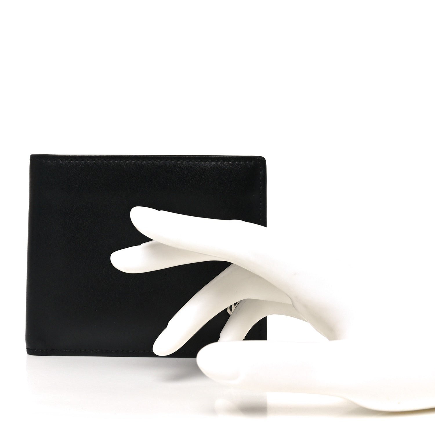 Saint Laurent Matte Calfskin Tiny Cassandre East West Wallet Black 2 of 6