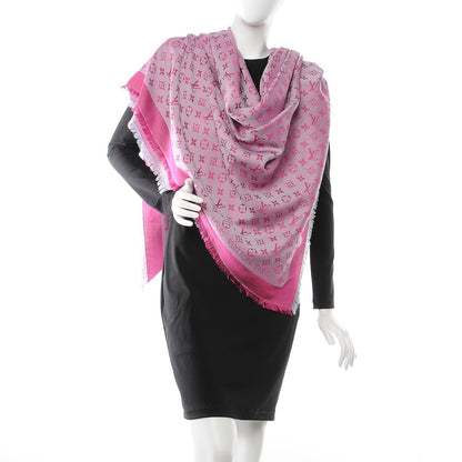 Louis Vuitton Silk Wool Monogram Denim Shawl 2 of 6