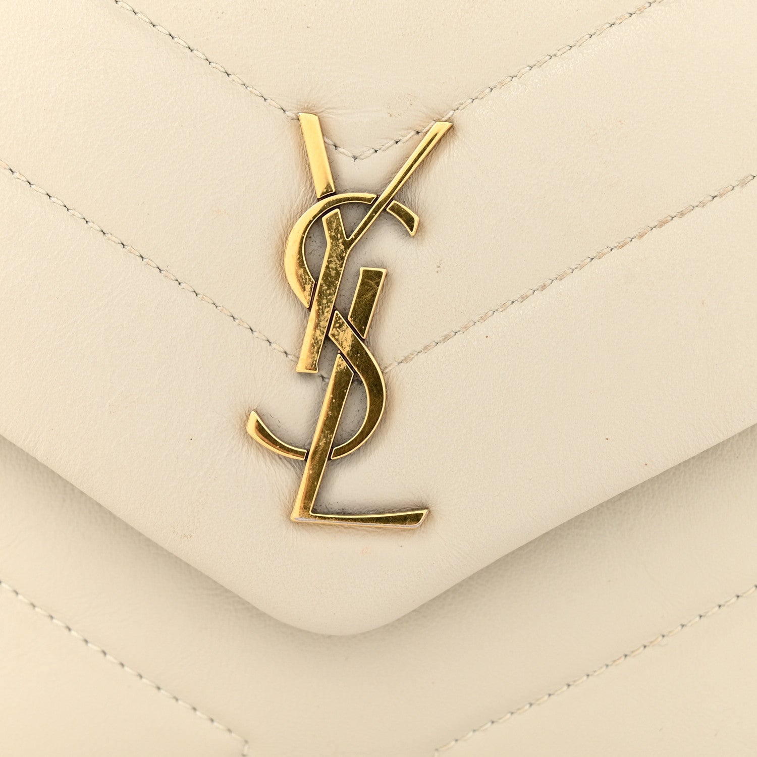 Saint Laurent Calfskin Y Quilted Monogram Toy Loulou Crossbody Bag Crema Soft 12 of 15