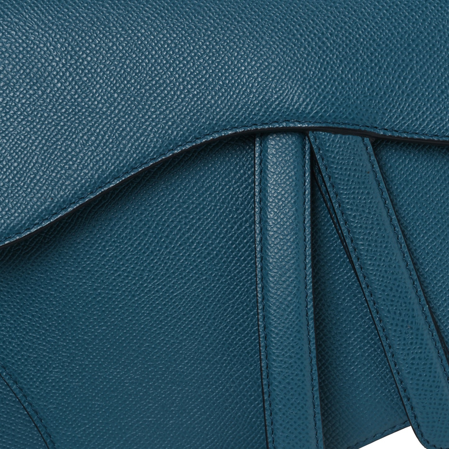 Grained Calfskin Saddle Bag Steel Blue