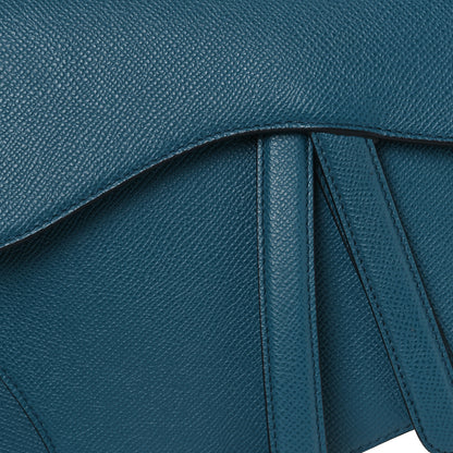 Christian Dior Grained Calfskin Saddle Bag Steel Blue 8 of 11