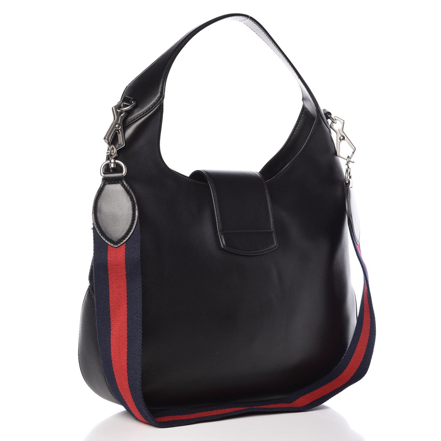 Calfskin Web Garden Collection Embroidered Medium Dionysus Hobo Black