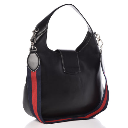Gucci Calfskin Web Garden Collection Embroidered Medium Dionysus Hobo Black 4 of 13