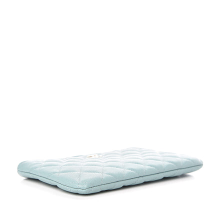 Chanel Iridescent Caviar Quilted Cosmetic Case Light Blue 4 of 8