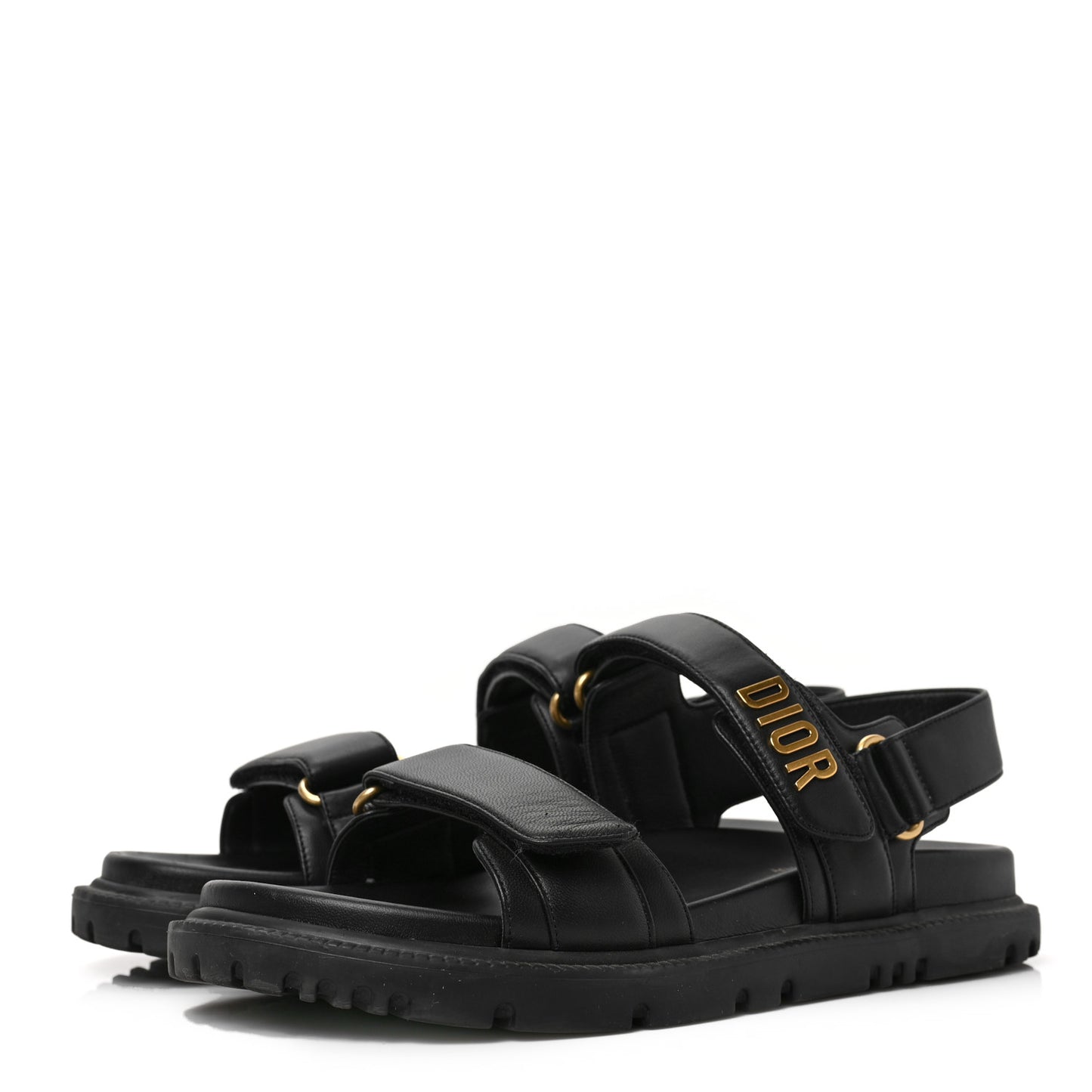 Lambskin Dioract 10mm Sandals 39.5 Black