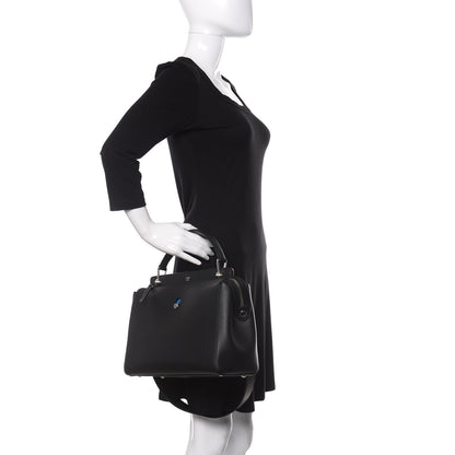 Fendi Vitello Baltico Dolce DotCom Satchel Black Blue Royal 3 of 10