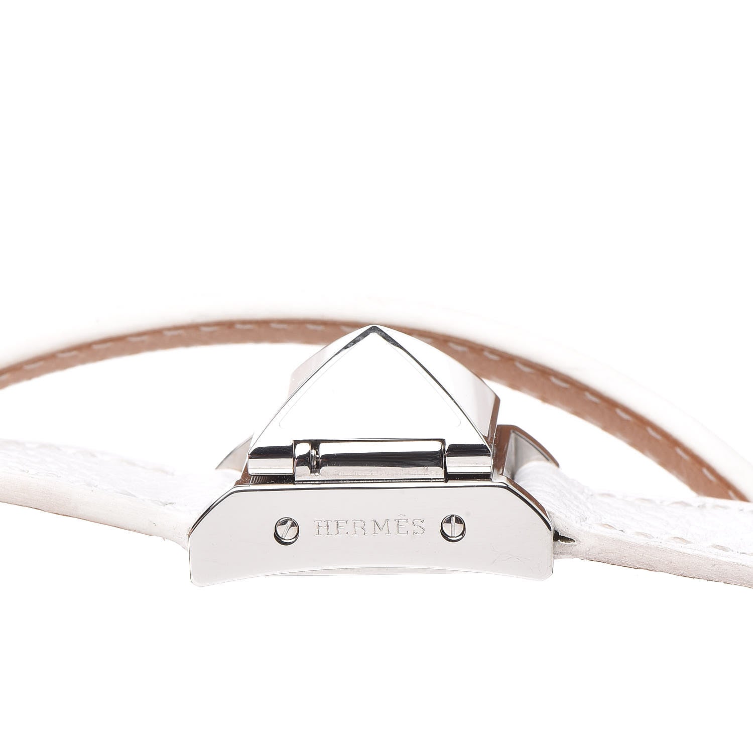 Hermes Stainless Steel Epsom 16mm Medor Double Tour Quartz Watch Blanc 11 of 12