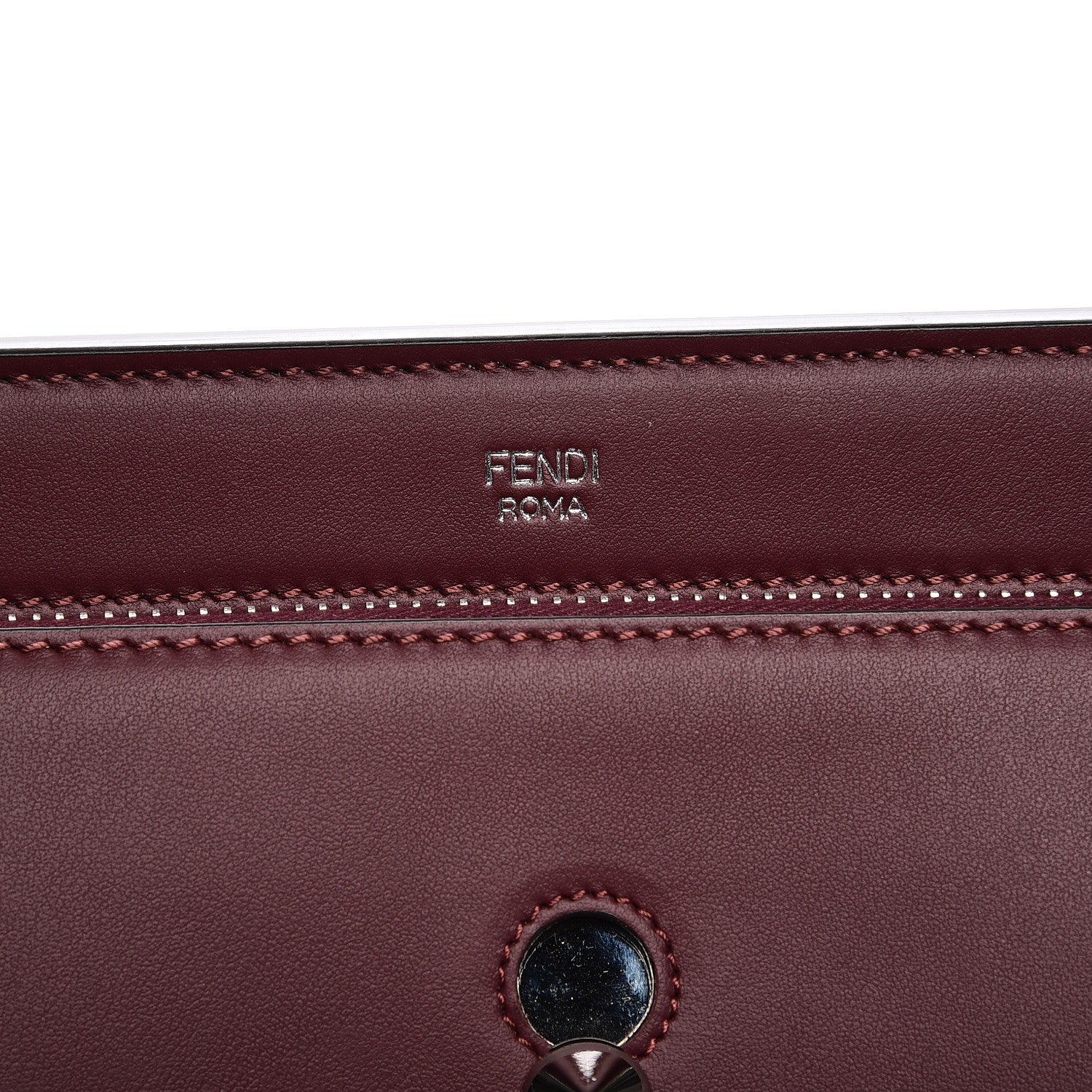 Fendi Vitello Baltico Dolce Shiny Nappa Lace Up DotCom Satchel Bordeaux 6 of 9