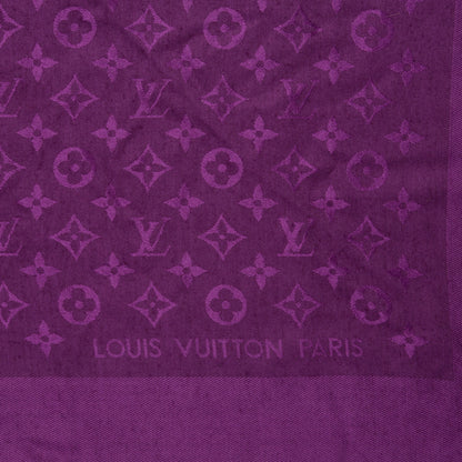 Louis Vuitton Silk Wool Monogram Shawl Cassis 4 of 5
