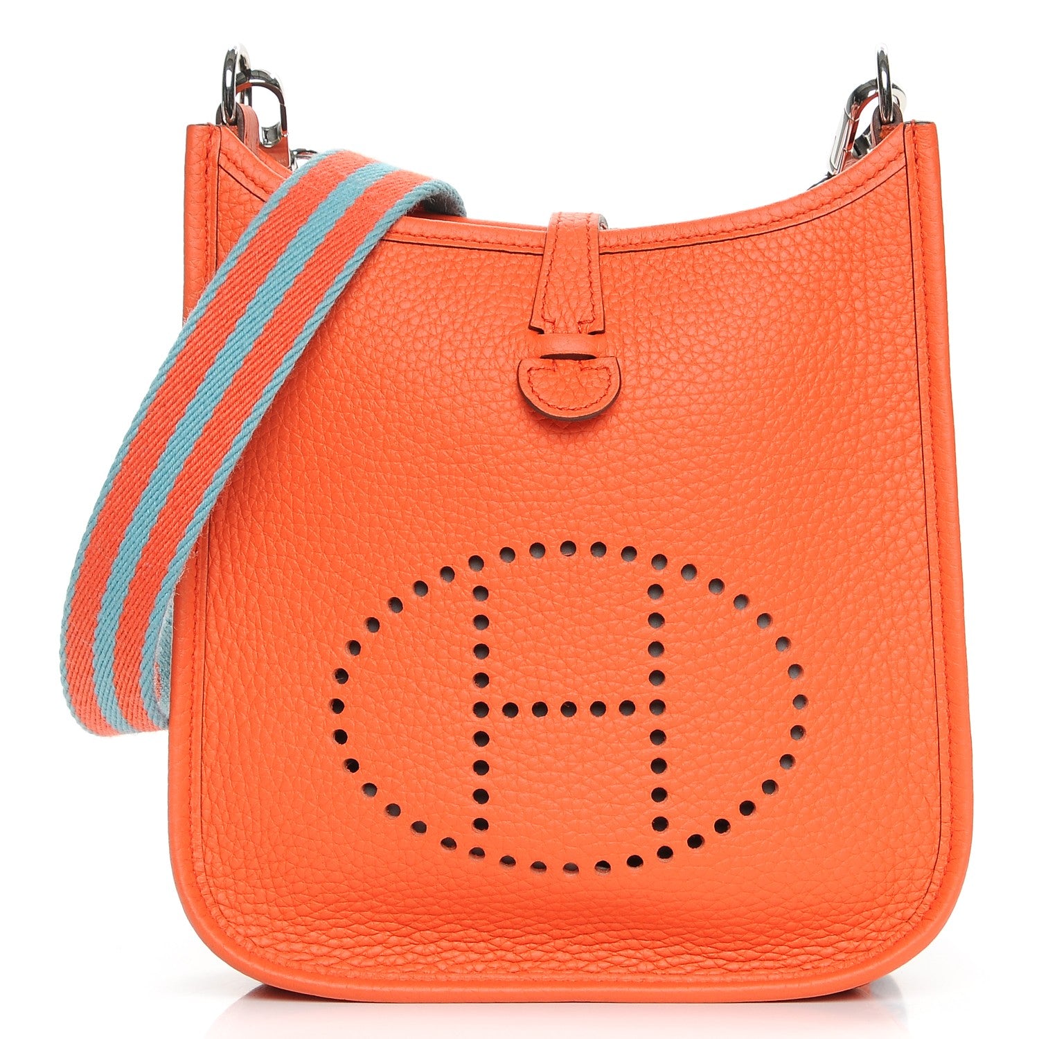 Hermes Taurillon Clemence Amazone Evelyne TPM Orange Poppy Saint Cyr 1 of 9