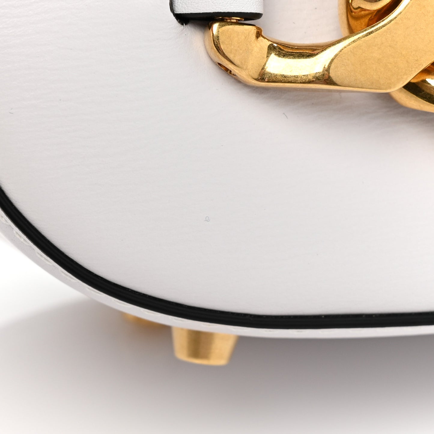 Calfskin Small Vlogo Chain Shoulder Bag Optic White