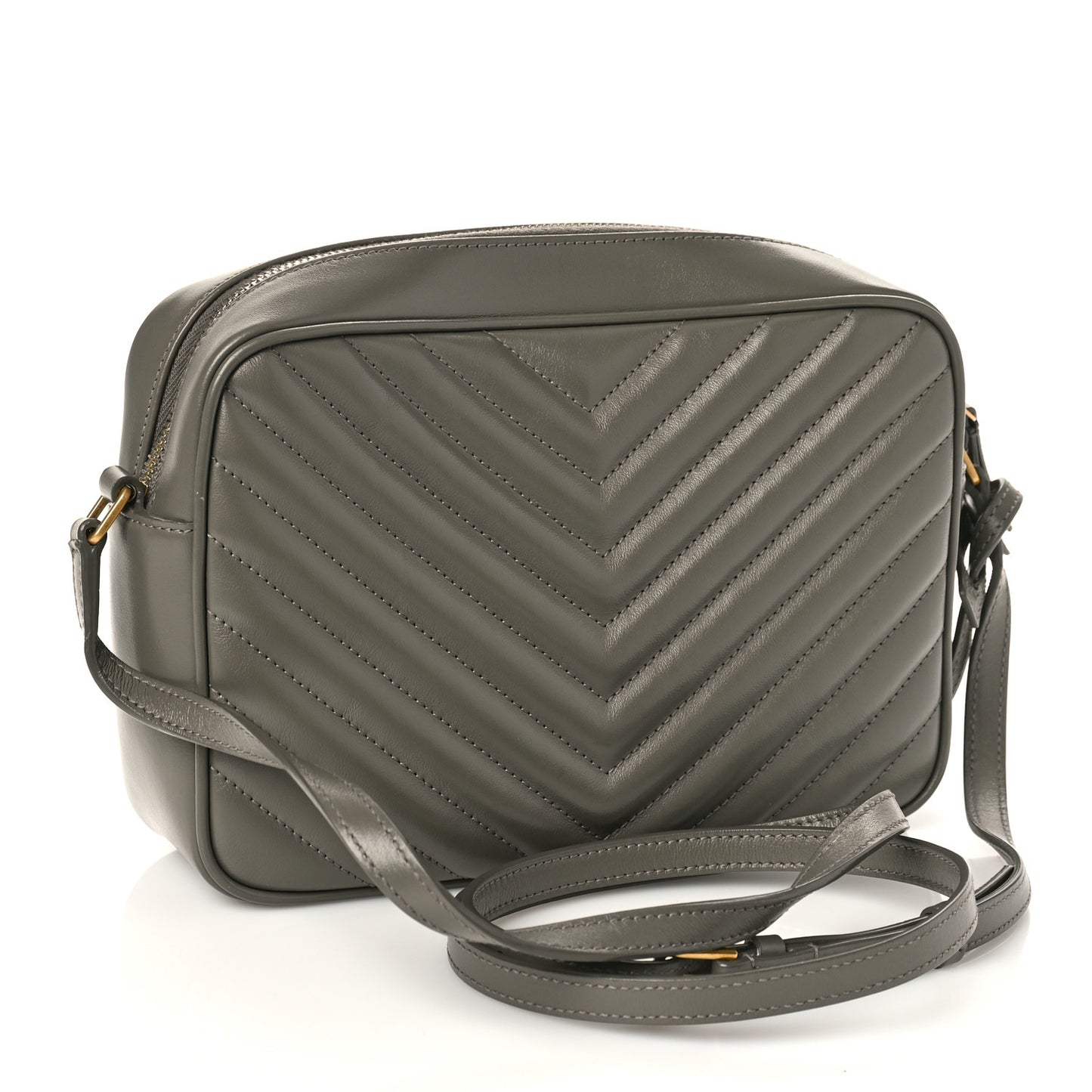 Calfskin Matelasse Monogram Lou Camera Bag Military Olive