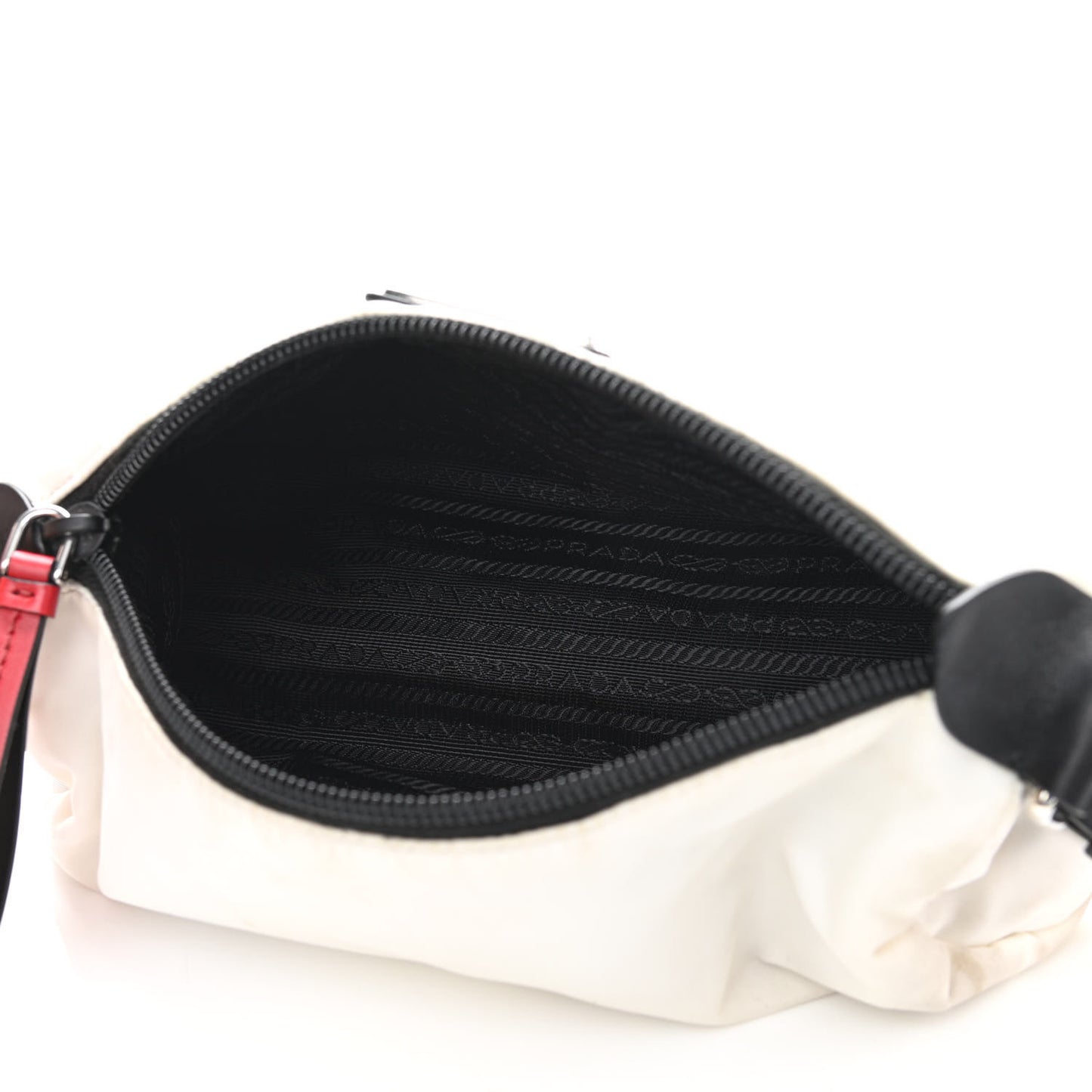 Tessuto Nylon Studded New Vela Shoulder Bag White Fuoco