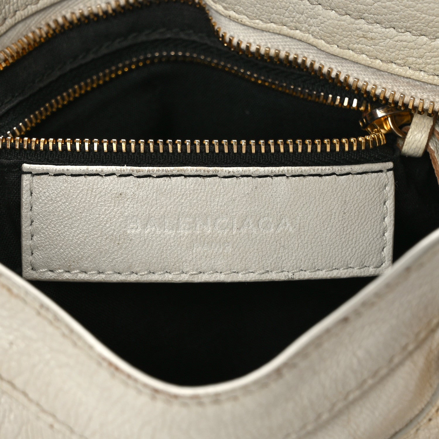 Balenciaga Chevre Gold Metallic Edge Hardware Mini City White 6 of 11