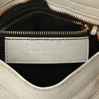 Balenciaga Chevre Gold Metallic Edge Hardware Mini City White 6 of 11
