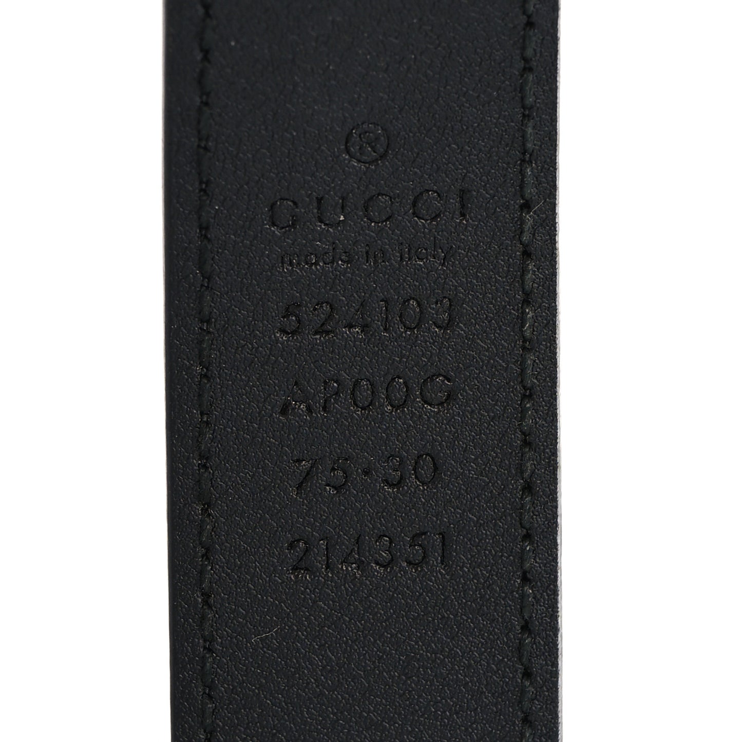 Moon Calfskin Torchon Double G 25mm Belt 75 30 Black