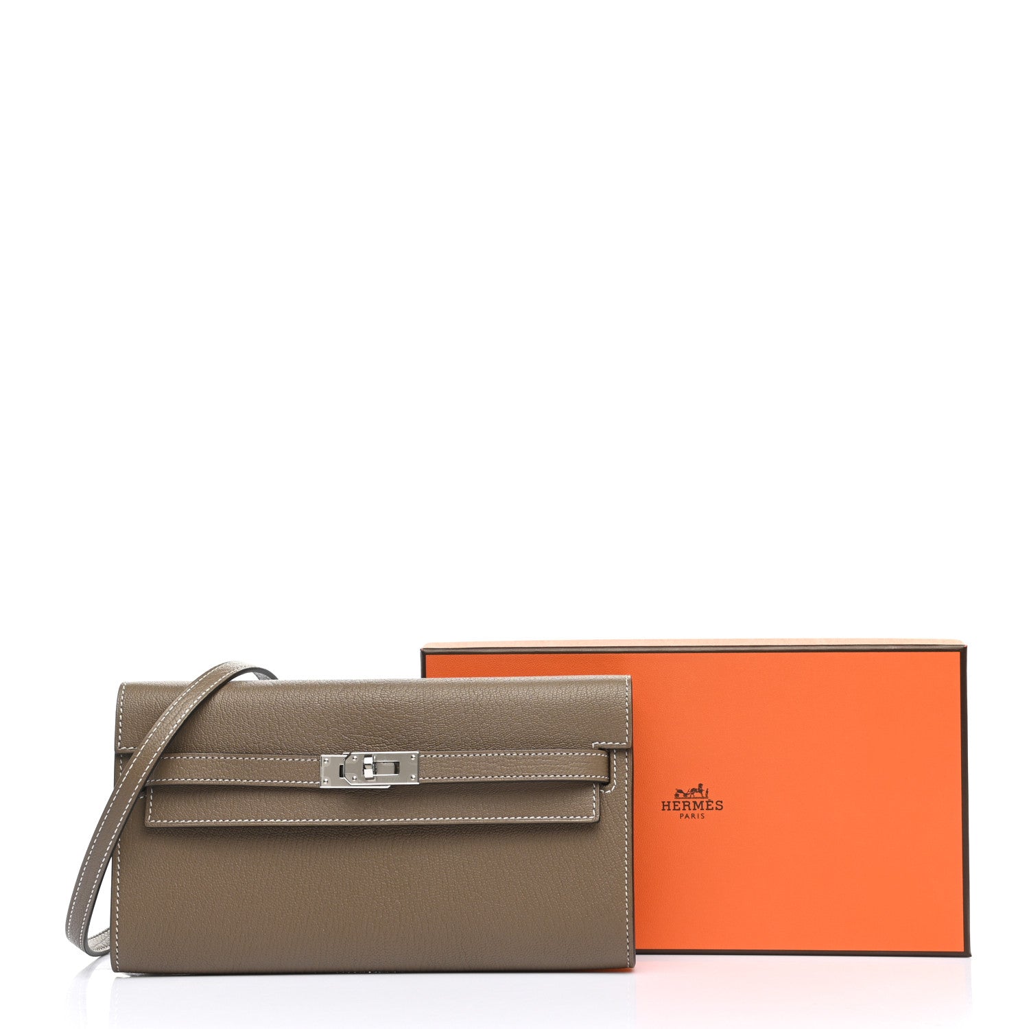 Hermes Chevre Mysore Kelly To Go Wallet Etoupe 10 of 10