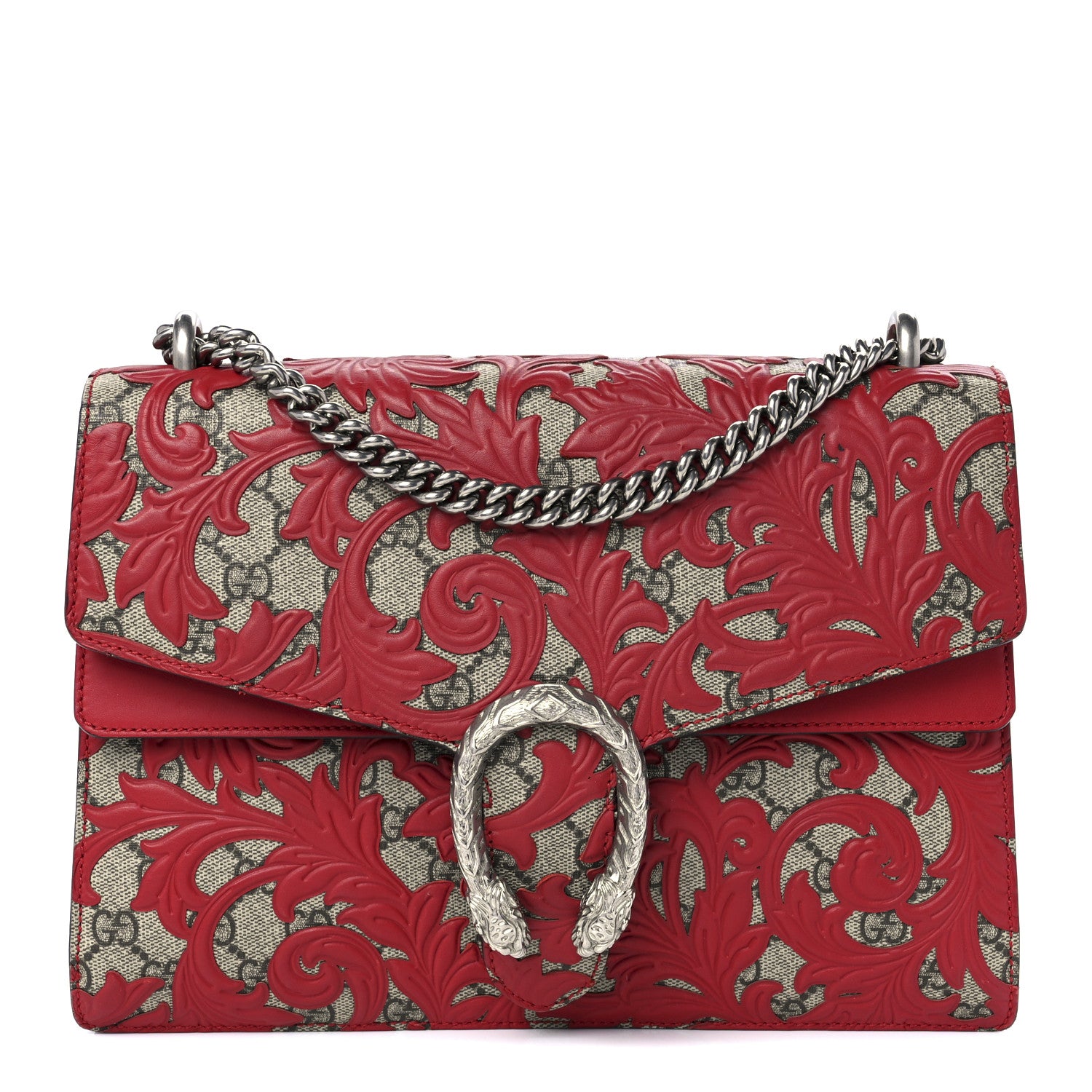 Gucci GG Supreme Monogram Arabesque Medium Dionysus Shoulder Bag Hibiscus Red 1 of 12