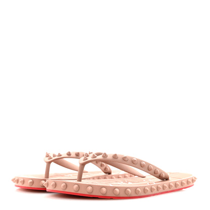 Christian Louboutin Rubber Spike Super Loubi Flip Flop Sandals 36 Nude 4 of 9